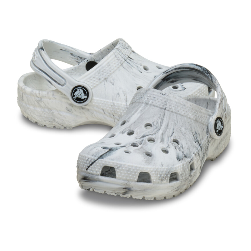 Crocs Classic Watercolor Marbled Clog T - Niños 1 a 5 años Grey Swirl