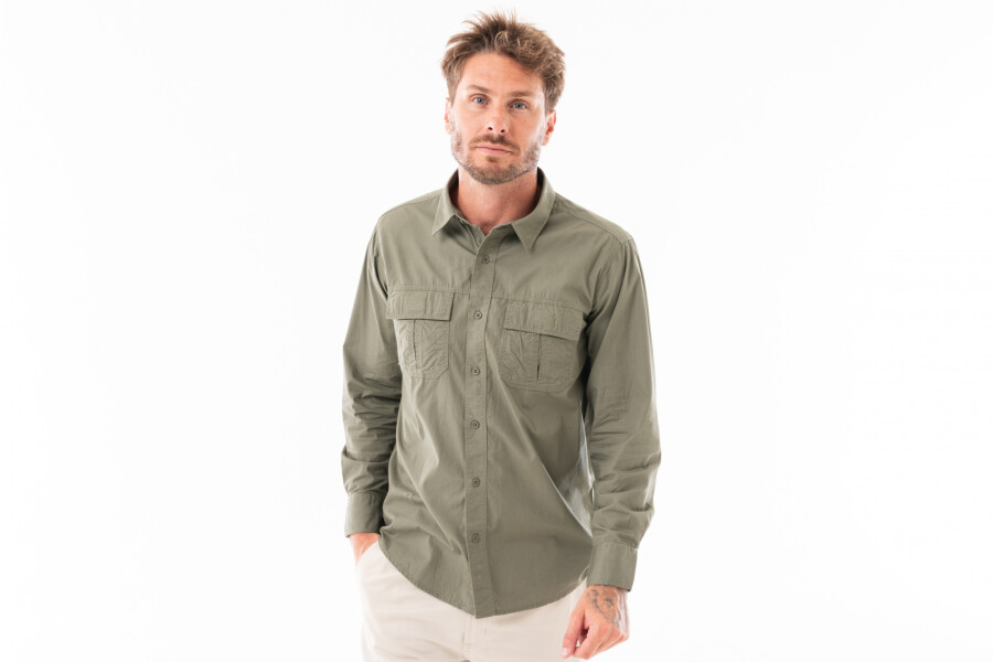 CAMISA HUNTER MANGA LARGA Verde Army