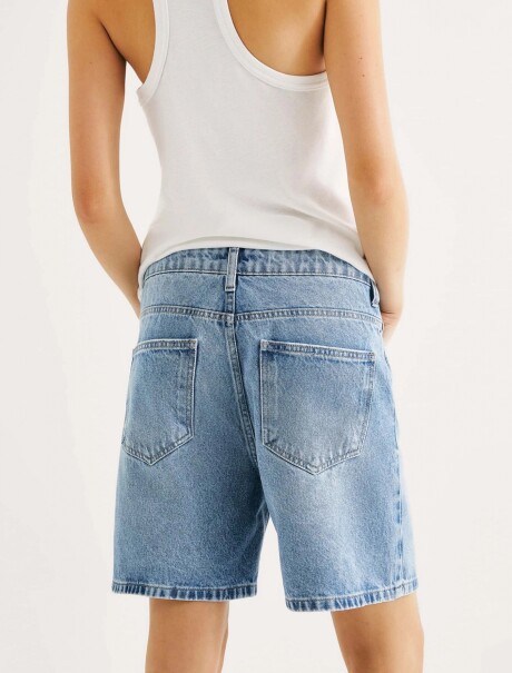 BERMUDA CINTURA MEDIA AZUL