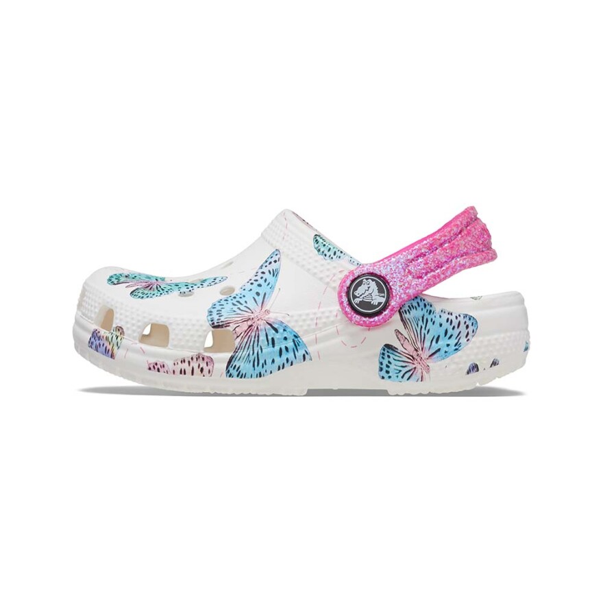 Classic Butterfly Clog T - Niños White/multi