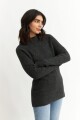 Sweater media polera GRIS OSCURO