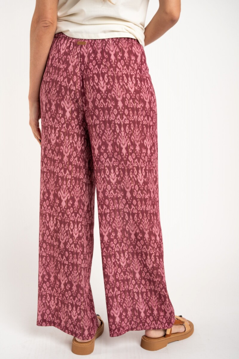 Pantalón Algodón Estampado Rosa