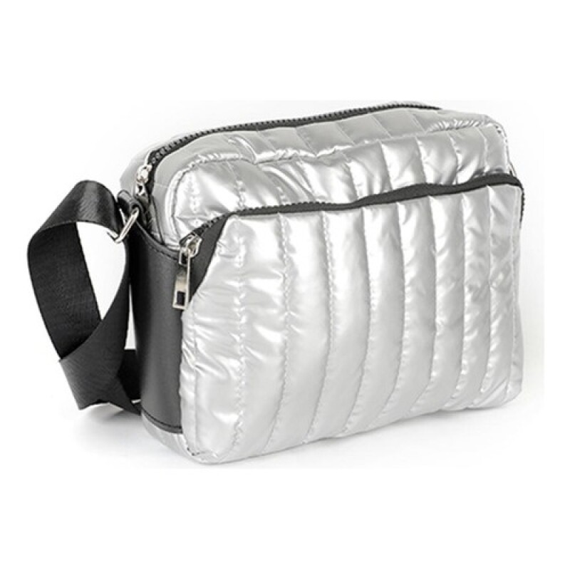 Bandolera Canva modelo Tailandia en nylon Plateado