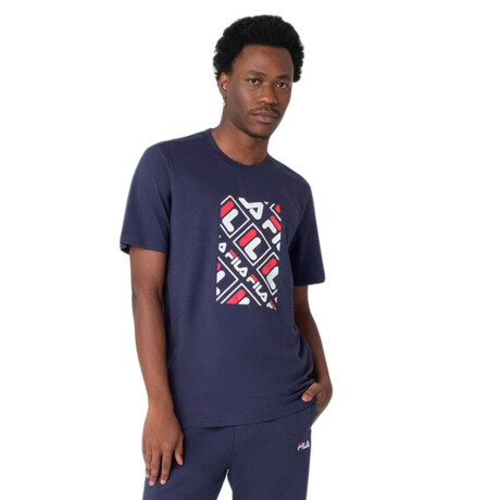 Fila Remera Masculina Outline Logos Marino