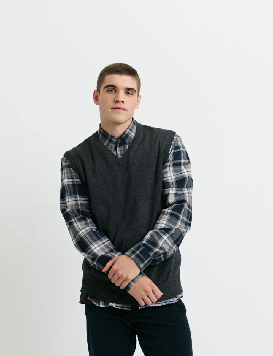 470885 CHALECO HARRINGTON LABEL Gris Oscuro