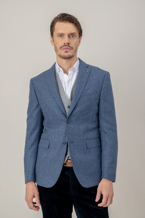 Saco liso Azul piedra