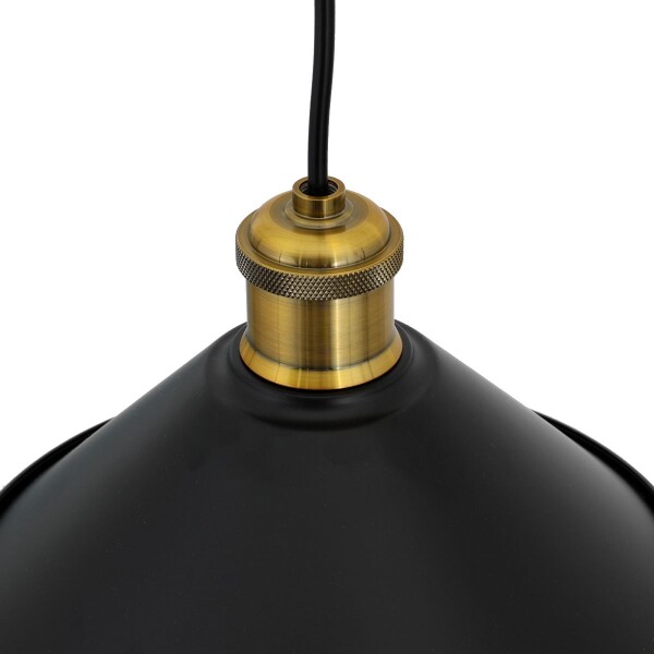 Lámpara de Techo Colgante Vintage de 22 cm Color Negro y Dorado Industrial Lámpara de Techo Colgante Vintage de 22 cm Color Negro y Dorado Industrial
