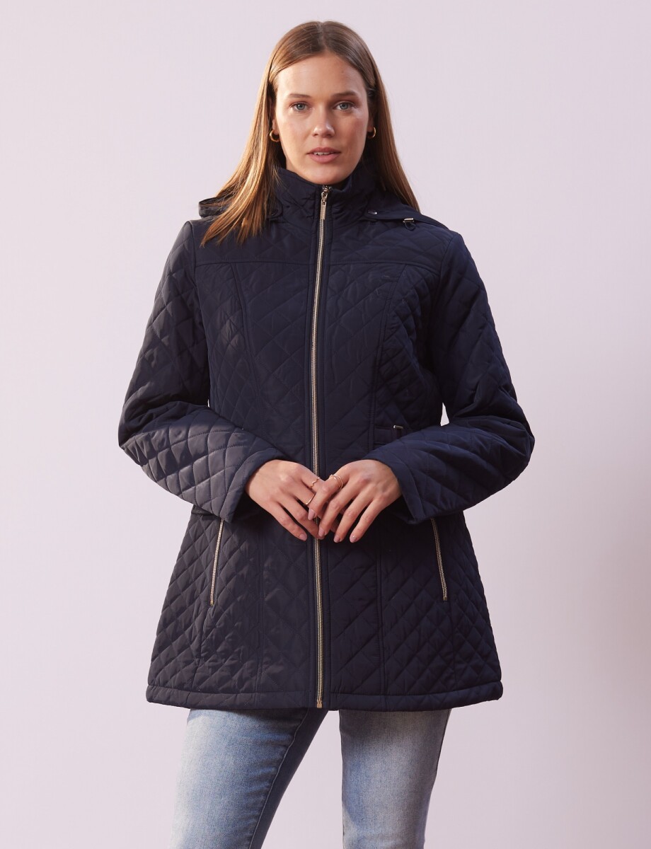 Campera Capitoneada Capucha - Azul 