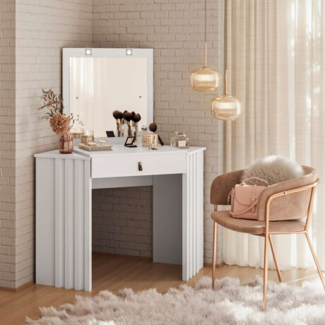 Escritorio Tocador Esquinero Glitter Blanco