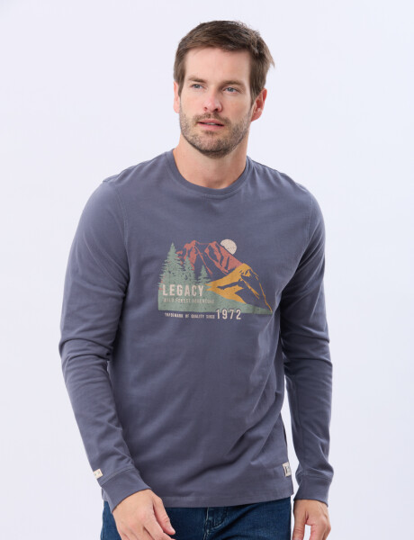 REMERA ESTAMPADA DE ALGODÓN INDIGO