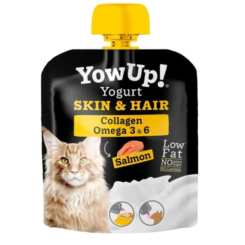 YOWUP YOGURT PARA GATOS 85 GRAMOS SKIN HAIR SABOR SALMON