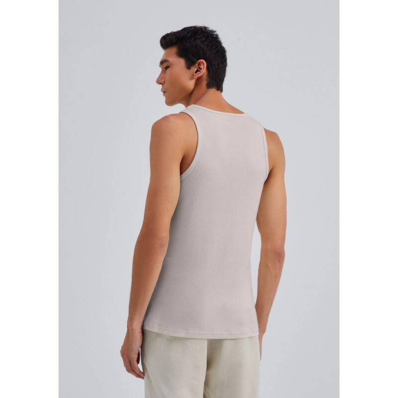 CAMISETA REGATA MASC MARROM CLARO
