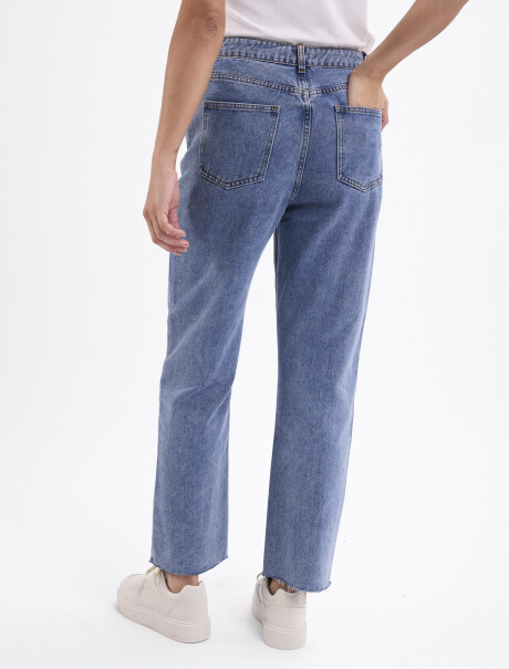 Jean recto Rosa lavado medio