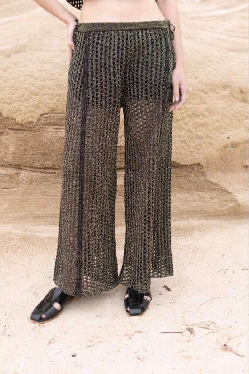 Pantalón Wide Hole - Negro 