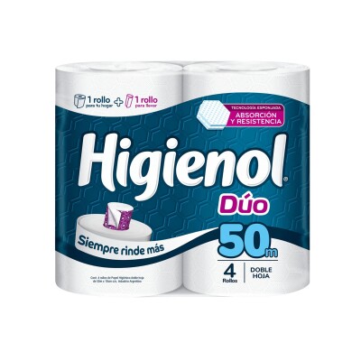 Papel Higiénico Higienol Duo C/aloe 50mts. Papel Higiénico Higienol Duo C/aloe 50mts.
