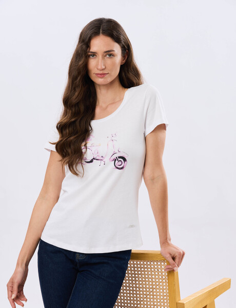 REMERA ESTAMPADA DE ALGODÓN Blanco