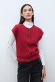 Chaleco tejido con botones rojo