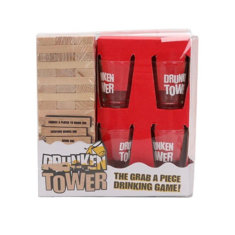 Torre de madera Drunken Tower Juego de mesa para fiestas Torre de madera Drunken Tower Juego de mesa para fiestas