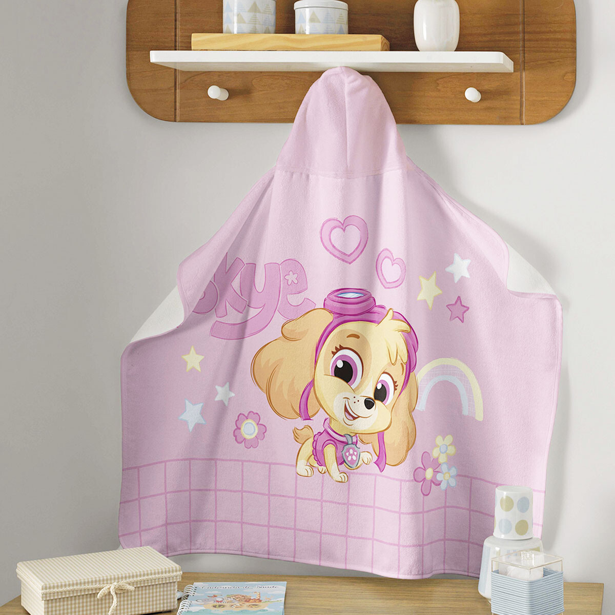 Toalla Bebé con Capucha 90 x 70 cm Paw Patrol - ROSA 