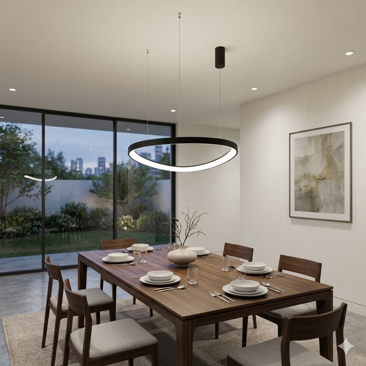 Luminaria Led Diseño triangular Dimerizable 38W, 45cm - MARRÓN CAFÉ 