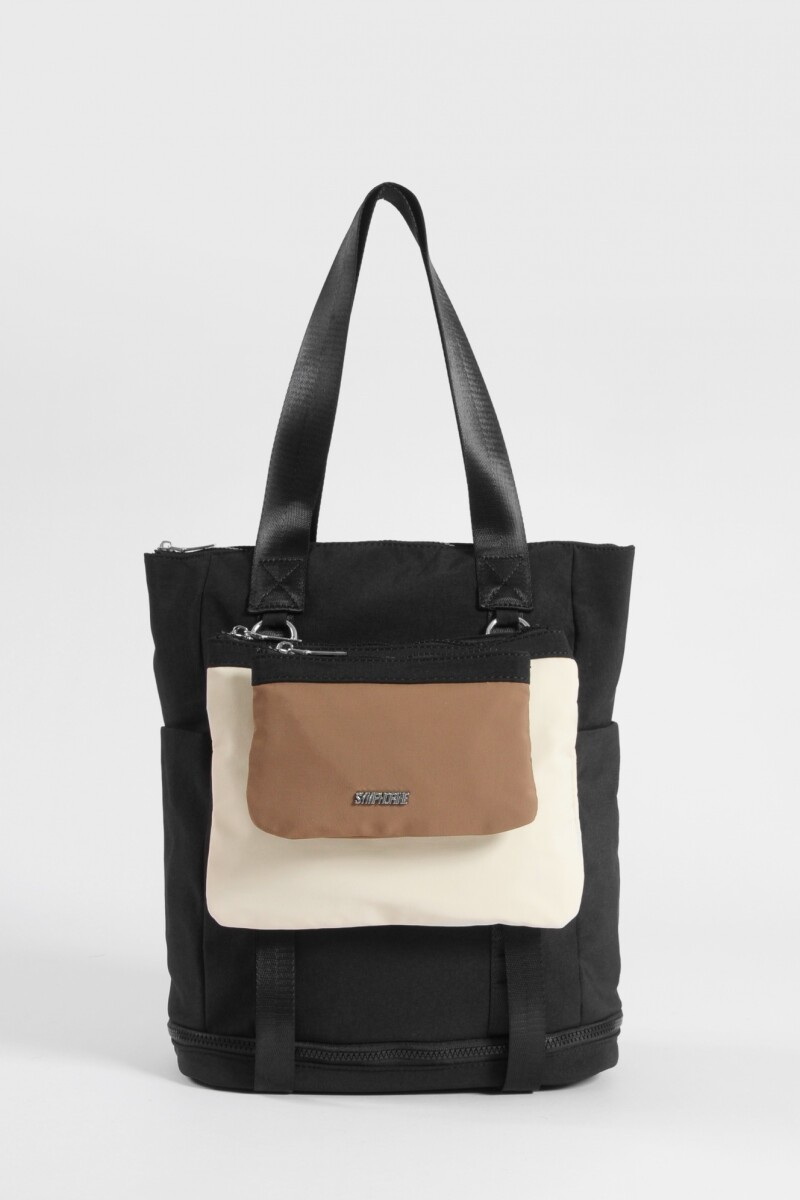 Mochila - shopper con bolsillo removible negro