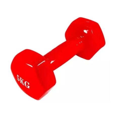 Mancuerna Engomada Antideslizante Revestida 5kg Rojo