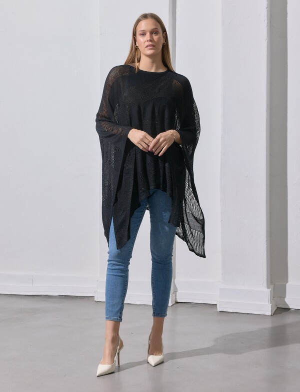 Poncho Lurex NEGRO