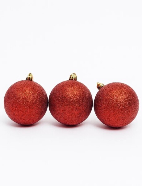 ESFERA CLEAR BEADS 8CM X 3 UNIDADES ROJO ESFERA CLEAR BEADS 8CM X 3 UNIDADES ROJO