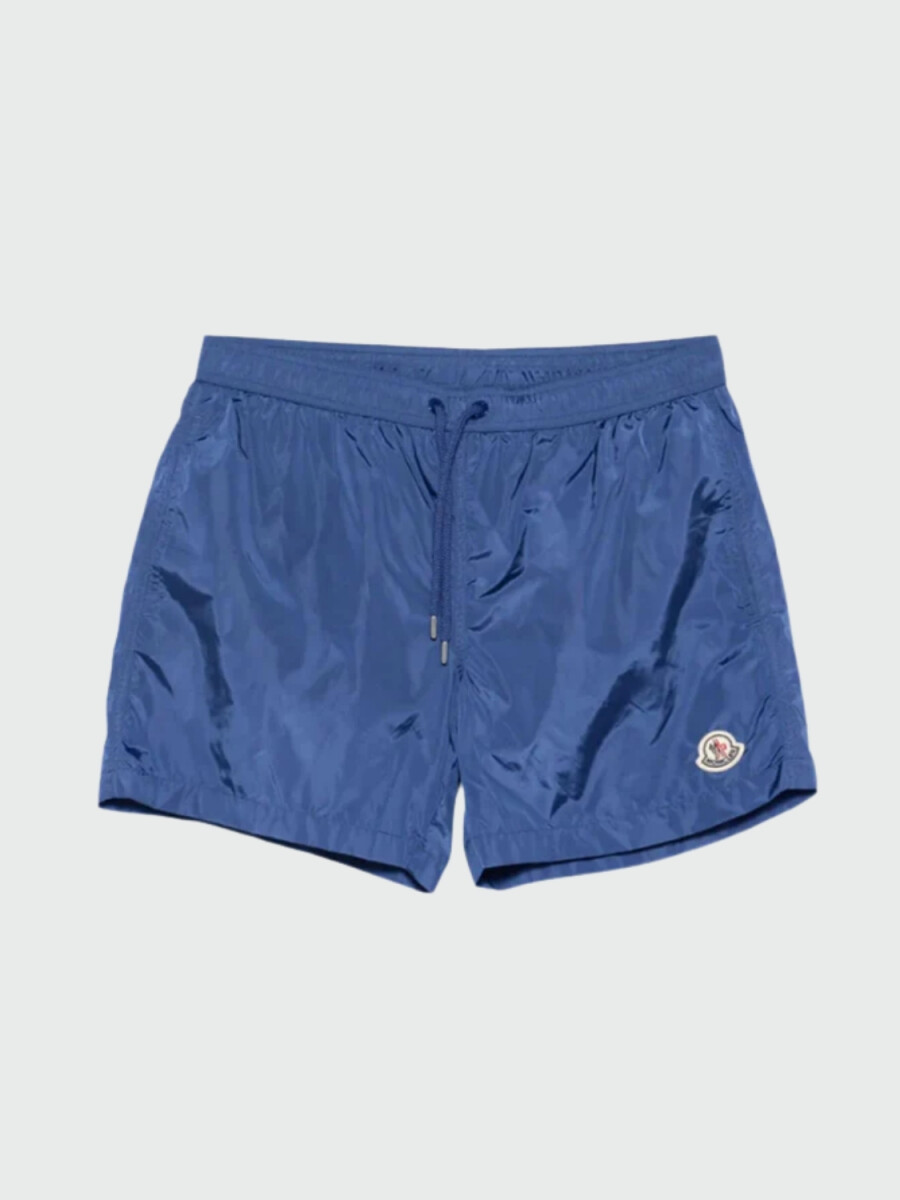 MONCLER - SHORT DE BAÑO CON CORDÓN Y PARCHE CON LOGO 
