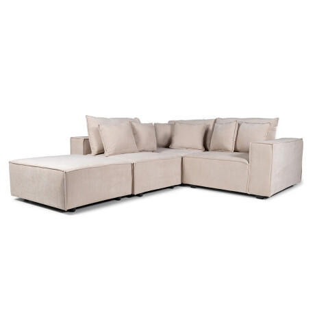 Sofá Modular Maia (4 módulos) - Tela Microfibra 12072 (Beige)
