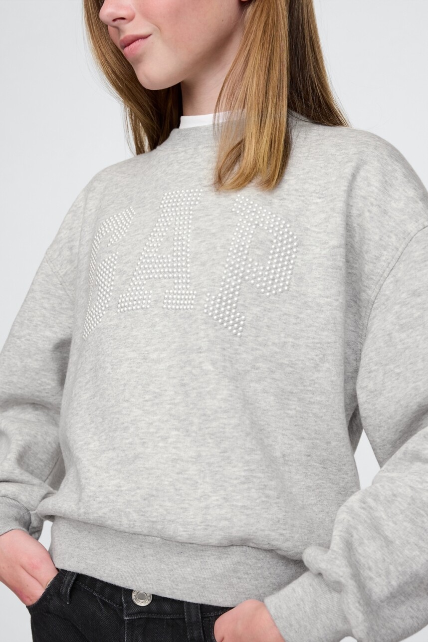 Buzo Deportivo Logo Gap Niña Light Heather Grey B08