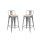 Pack 2 Taburetes Tolix con Respaldo y Asiento de Madera Lumax Gris