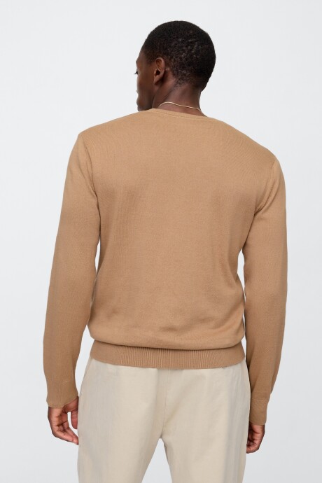 Buzo Algodòn Escote V Hombre Camel Hair