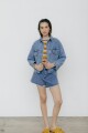 CAMPERA COURO JEAN SIMPLE Azul