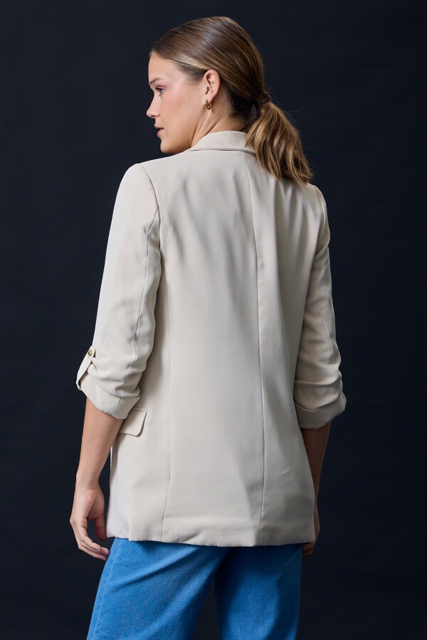 Blazer Manga Botón BEIGE