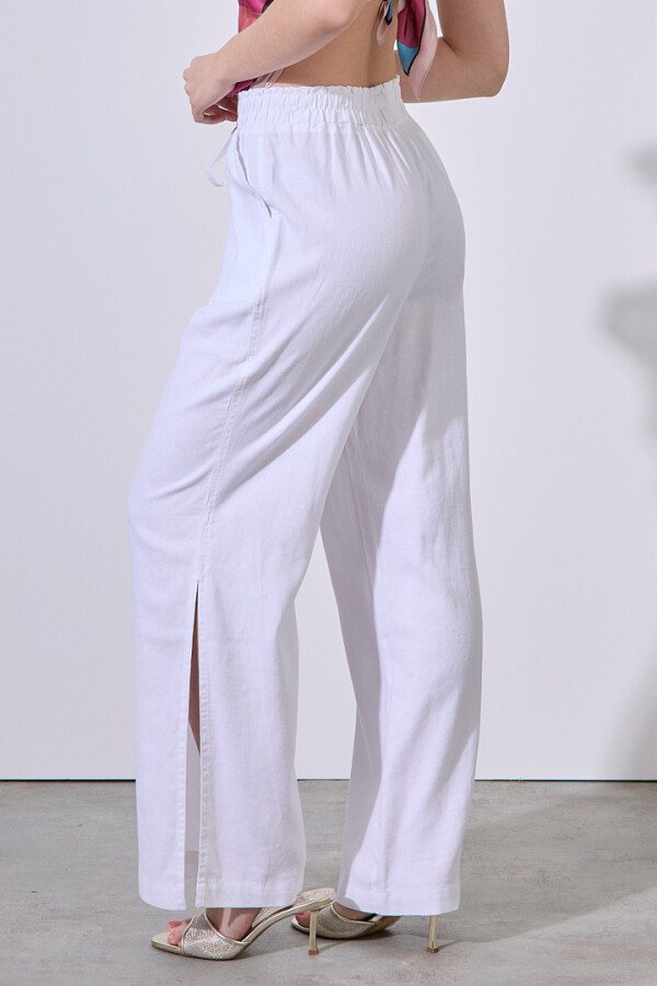 Pantalon Lino Wide BLANCO