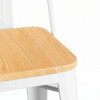 Banqueta Con Respaldo Asiento Madera - Tolix Blanco