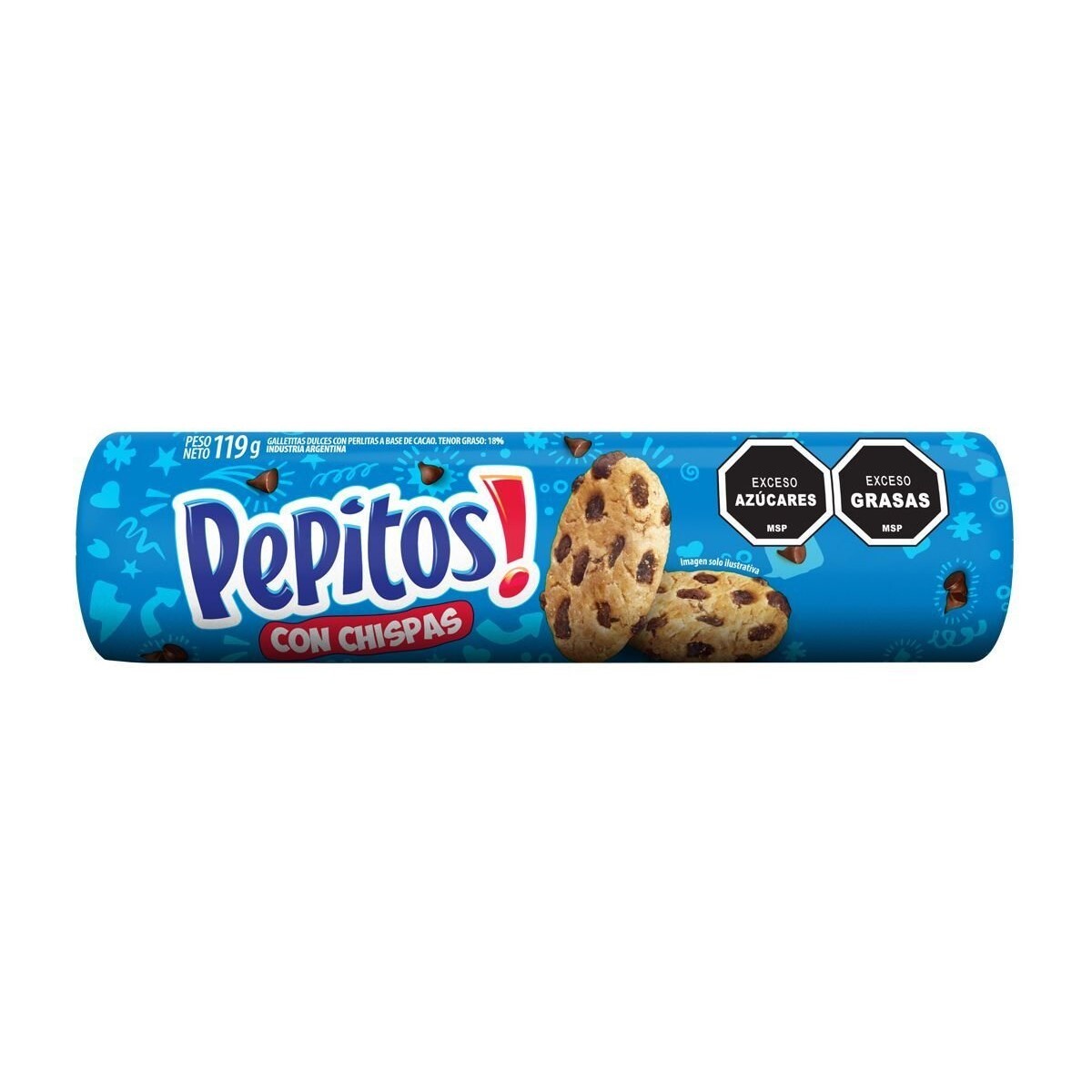 Galletas Pepitos 754 con Chispas de Chocolate 119GR - AZUL 