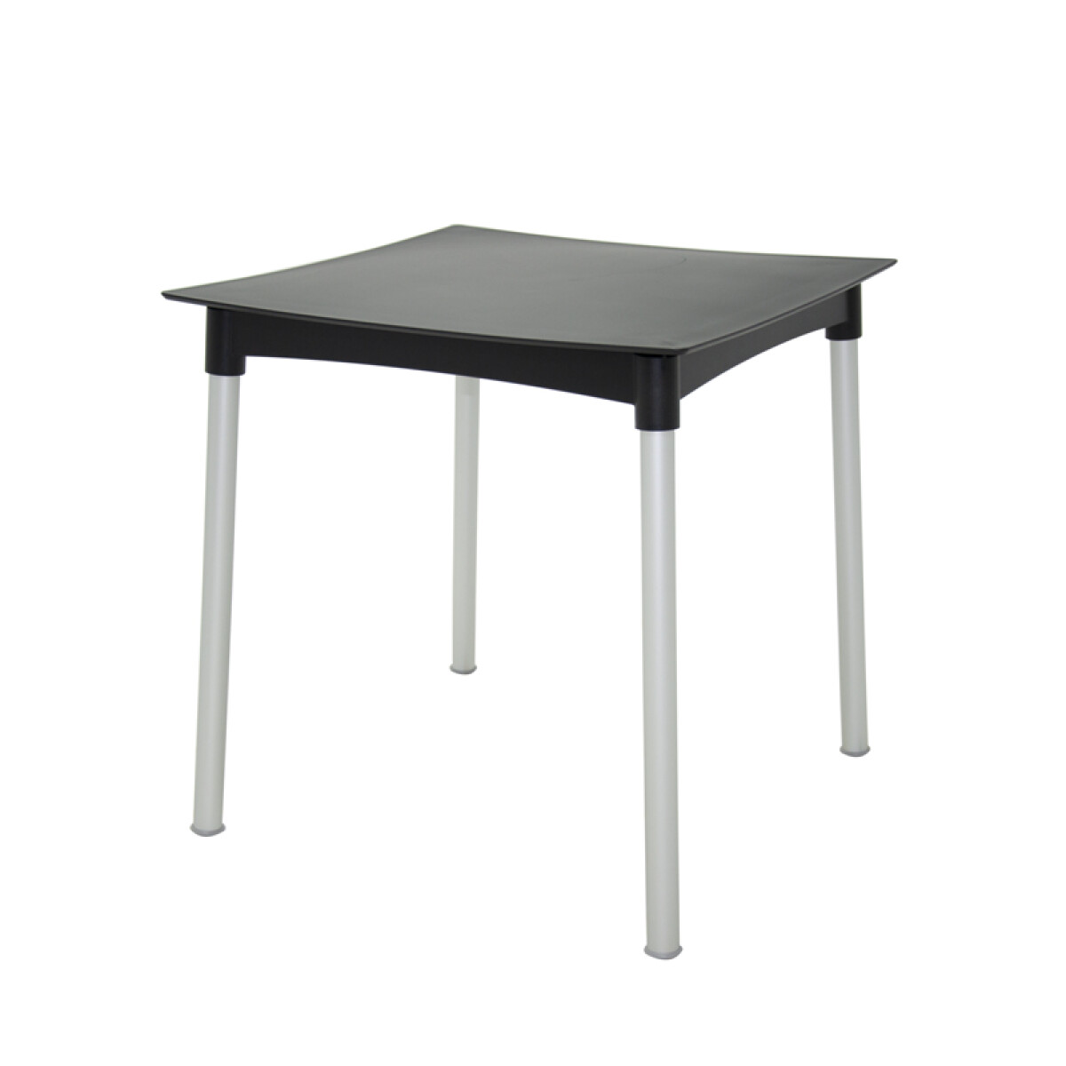 Mesa cuadrada "DIANA" negra con patas aluminio - TD0829 