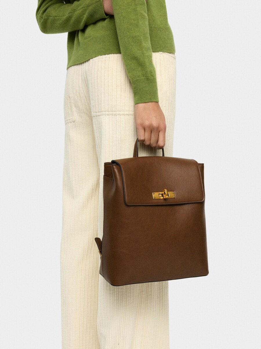 Mochila Con Cierre Giratorio camel