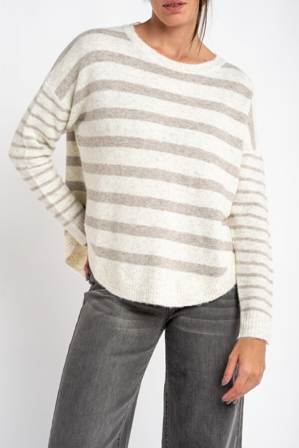 Sweater Rayado Nácar