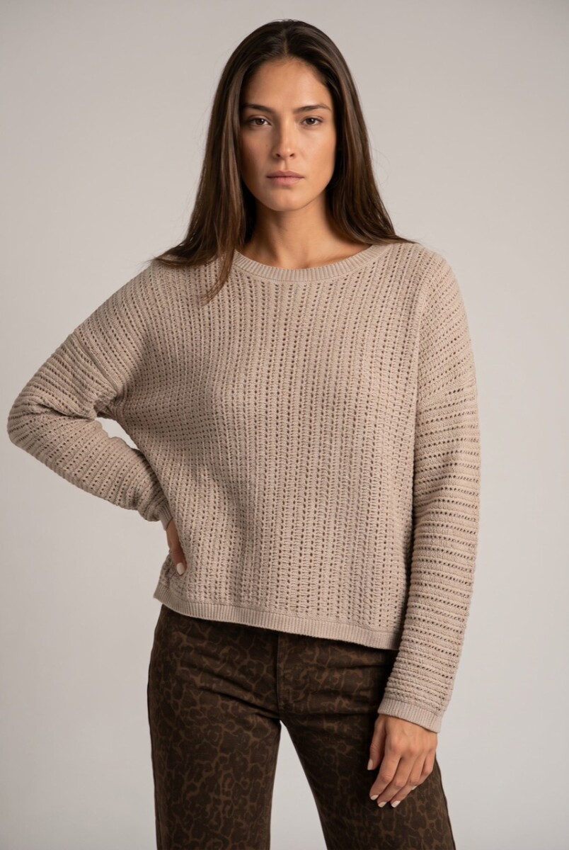 Sweater Texturado Lurex - Gris 