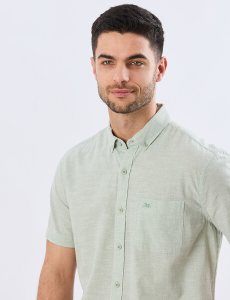CAMISA LISA DE LINO Menta