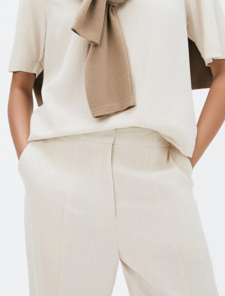 PANTALÓN DE LINO BEIGE