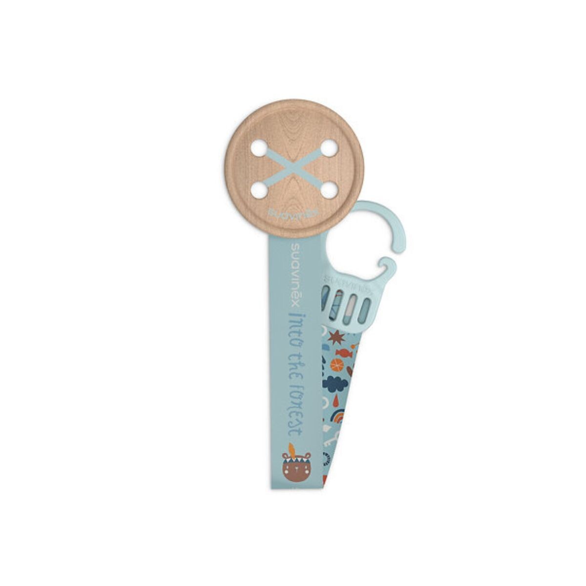 Clip de chupete Cinta botón - Azul 