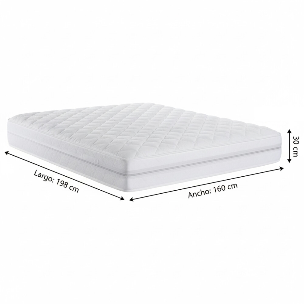 COLCHÓN QUEEN SIZE DE ESPUMA Y RESORTE POCKET - ALTURA 30CM COLCHÓN QUEEN SIZE DE ESPUMA Y RESORTE POCKET - ALTURA 30CM