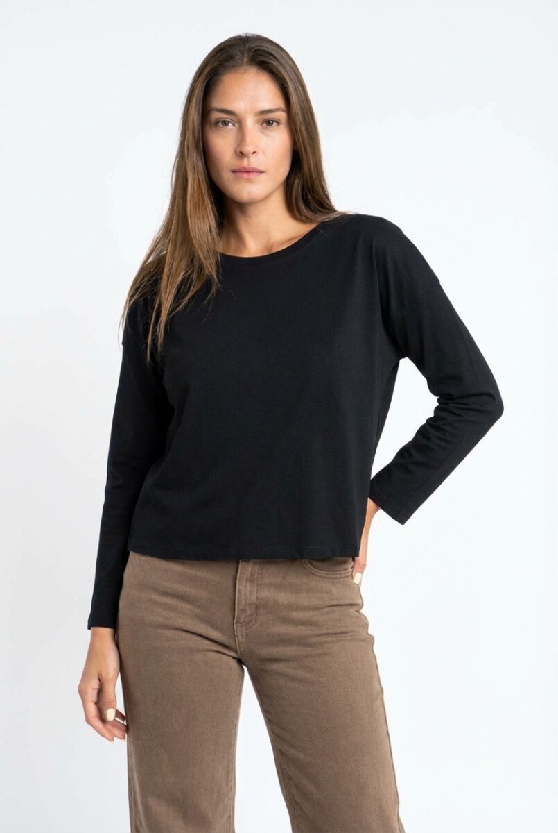 Remerón Algodón Elastano - Negro 