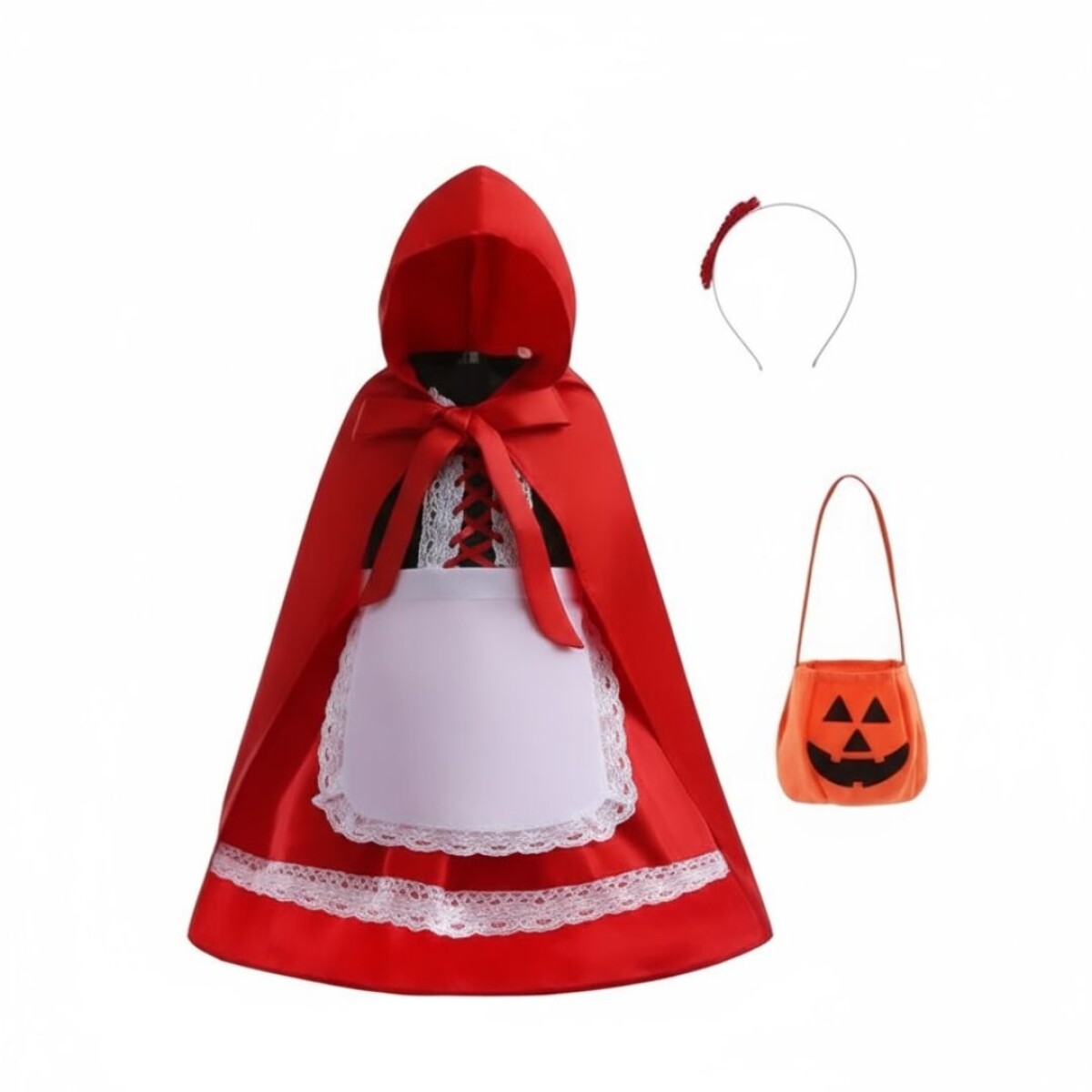 Disfraz Infantil Caperucita- Talle M - Rojo 