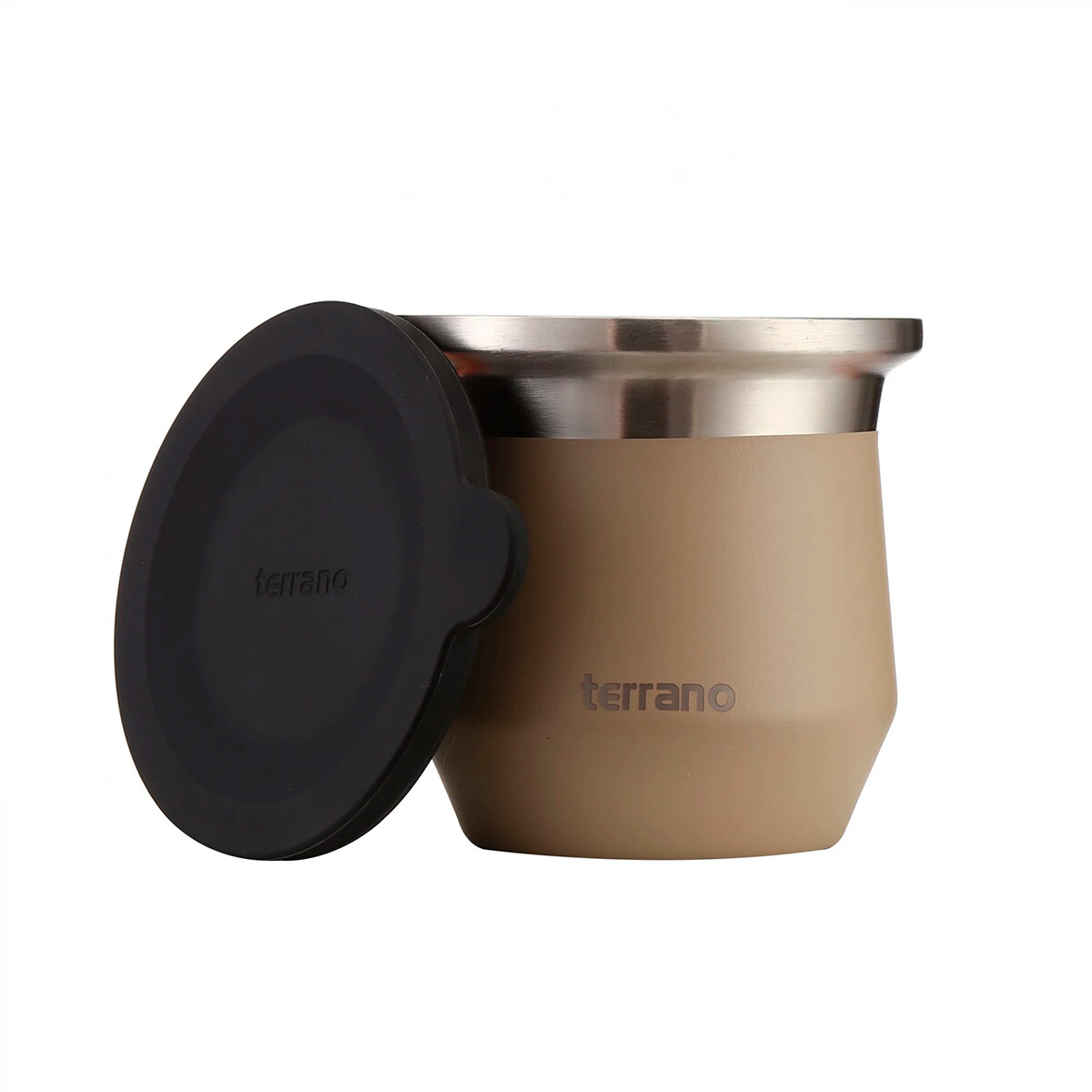 Mate Terrano Flap con Tapa Acero Inoxidable - BEIGE 