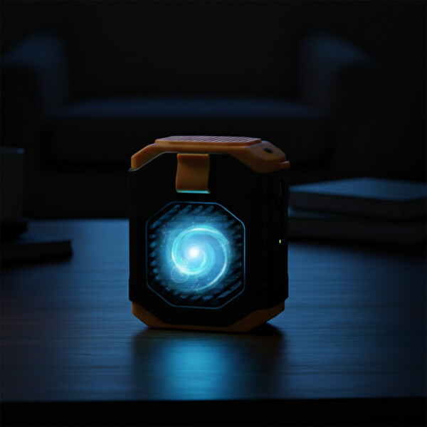 Ventilador Portatil C/ Linterna Usb Power Bank 5 Velocidades Color Negro